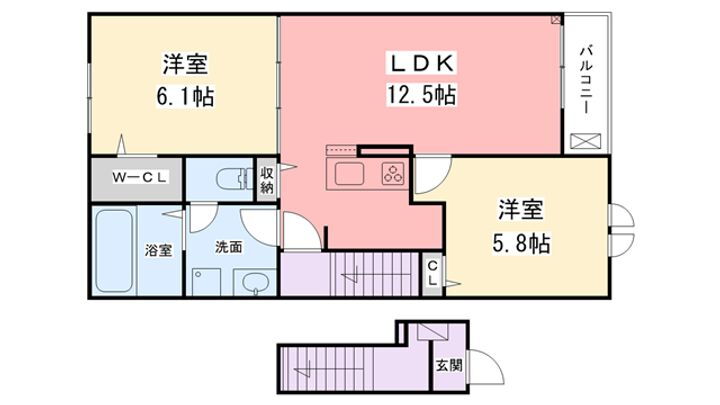 兵庫県姫路市花田町加納原田 姫路駅 2LDK アパート 賃貸物件詳細