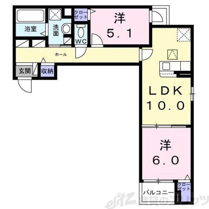 エアリーⅤ 3階 2LDK 賃貸物件詳細