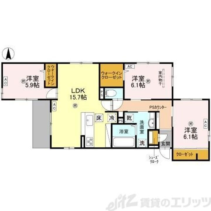 クラシスト泉町 2階 3LDK 賃貸物件詳細