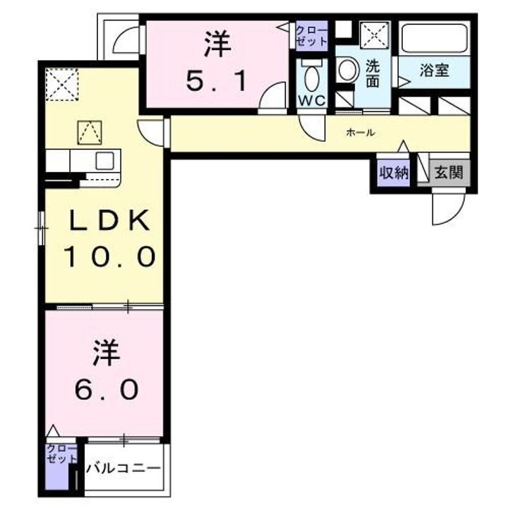 エアリーⅤ 2階 2LDK 賃貸物件詳細