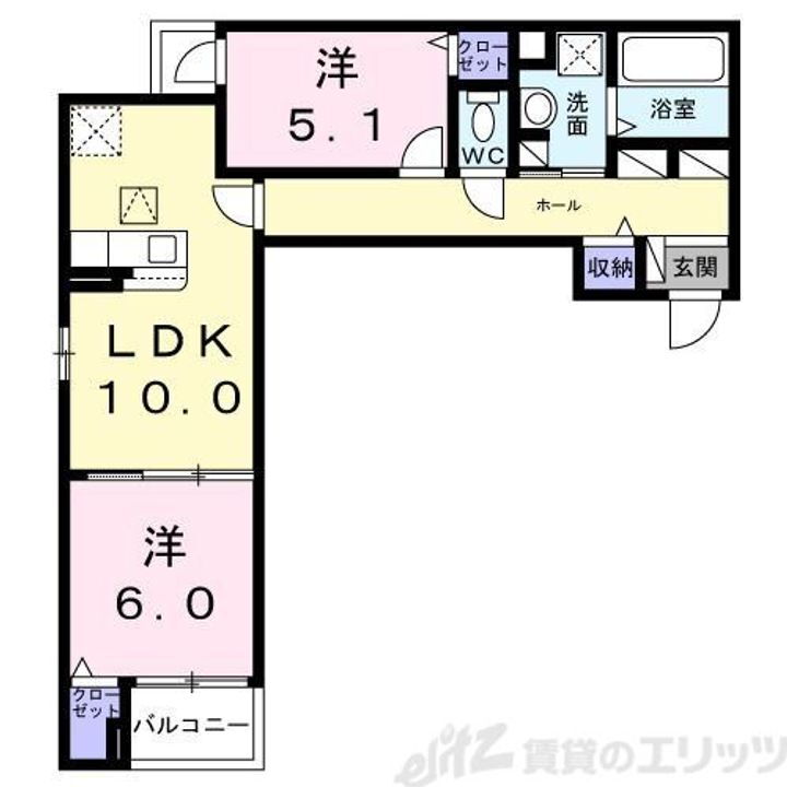 エアリーⅤ 1階 2LDK 賃貸物件詳細