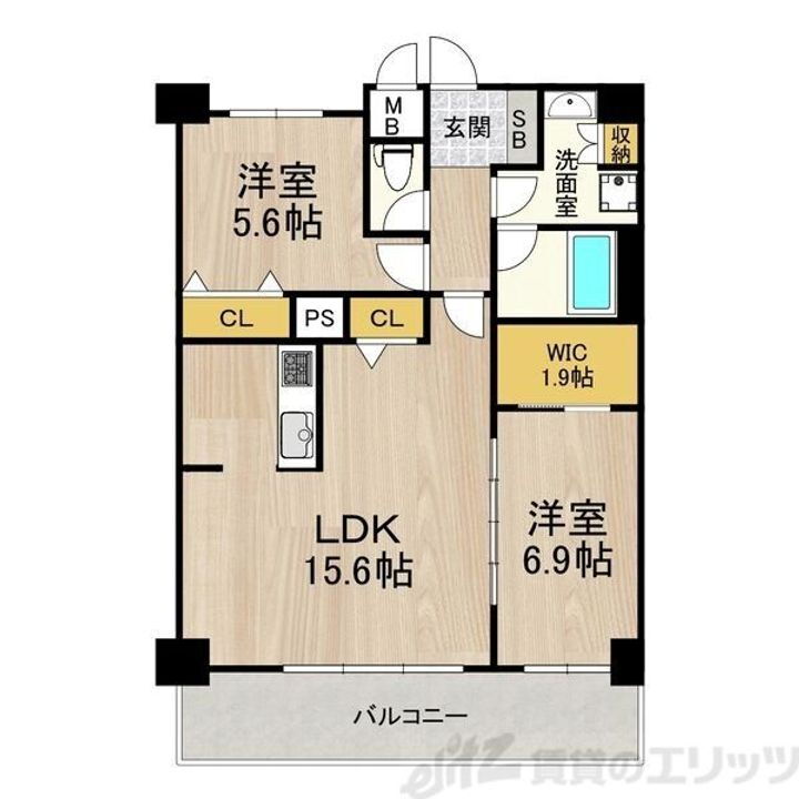 グランルクレ新大阪 13階 2LDK 賃貸物件詳細
