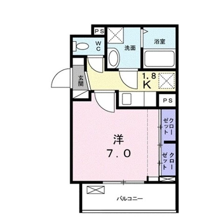 シャルマン新涯 2階 1K 賃貸物件詳細