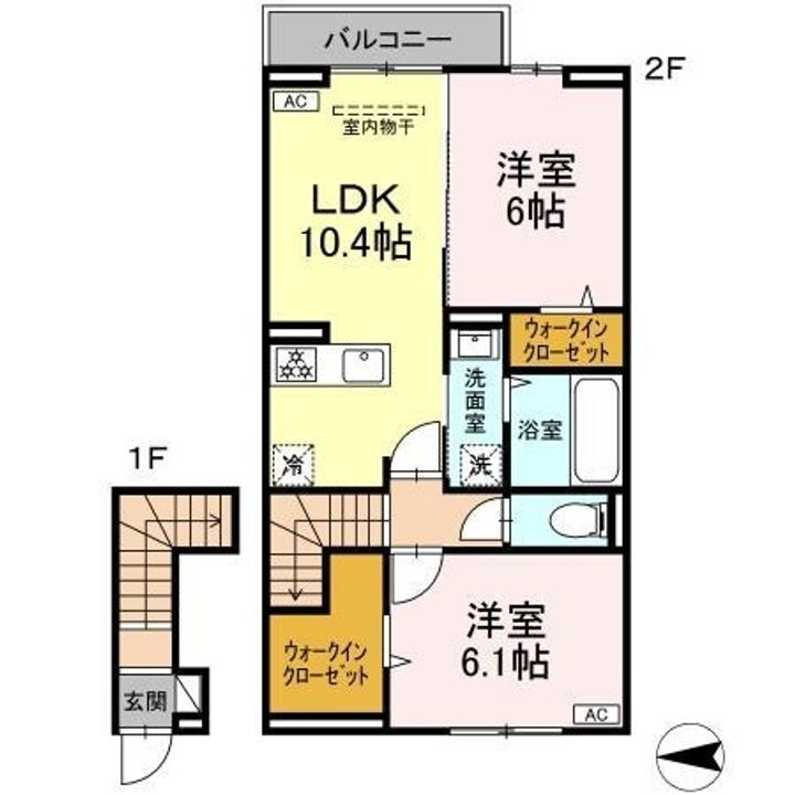Ｄ－ｒｅｓｉｄｅｎｃｅ・Ｍ川北 2階 2LDK 賃貸物件詳細