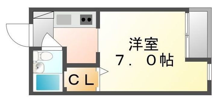 ＬＡ新徳田　Ｂ 3階 1K 賃貸物件詳細
