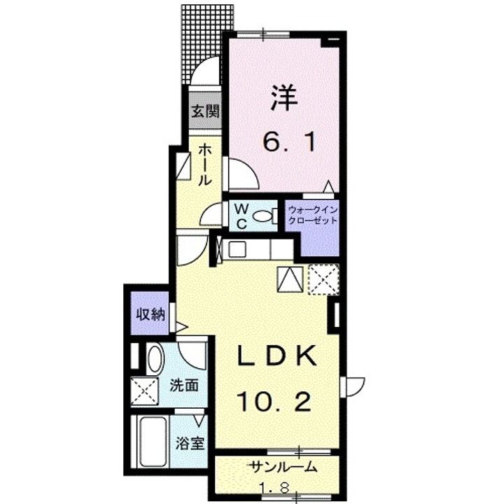 カルムＢ 1階 1LDK 賃貸物件詳細