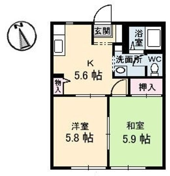 香川県高松市木太町３４７０－３　 林道駅 2K アパート 賃貸物件詳細