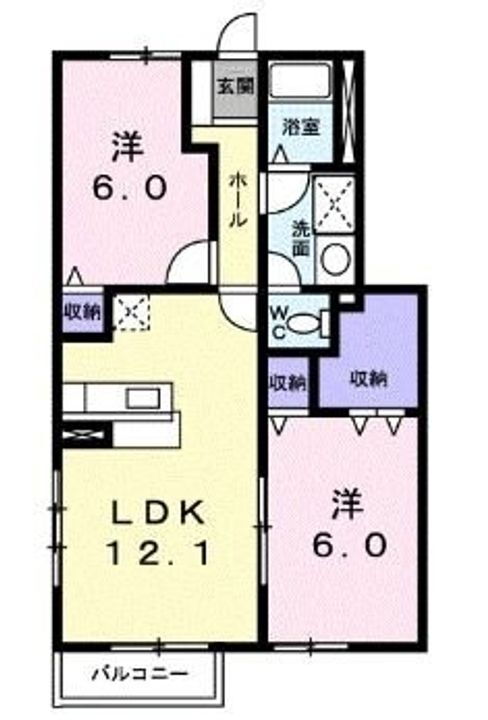 フォレストパークＢ 1階 2LDK 賃貸物件詳細
