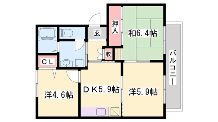 ディアス上ノ茶屋Ｂ 1階 3K 賃貸物件詳細