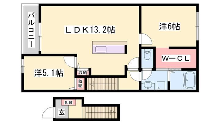 ブラウベルク青山 2階 2LDK 賃貸物件詳細