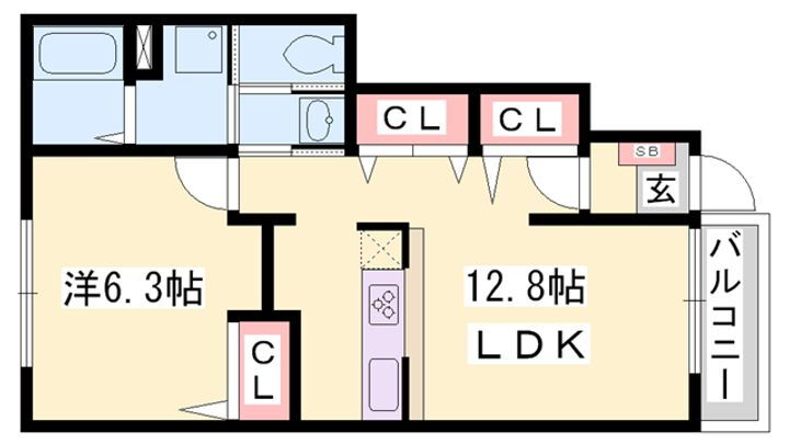 フローラ砥堀Ｂ 1階 1LDK 賃貸物件詳細