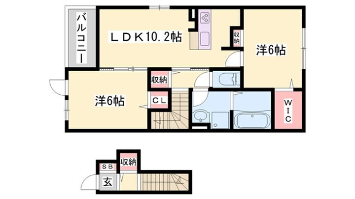 エスペランサ中仁野Ⅴ 2階 2LDK 賃貸物件詳細