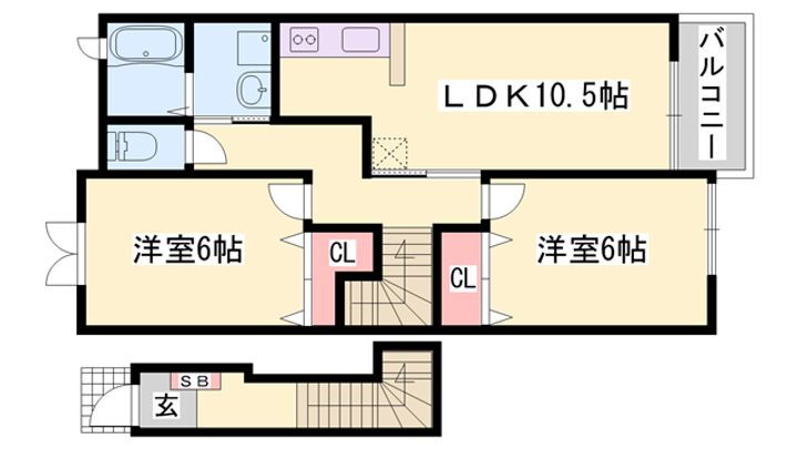 セレーノやしろ　Ｂ 2階 2LDK 賃貸物件詳細