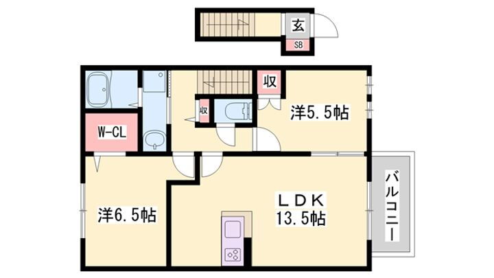 ベルシンフォニー 2階 2LDK 賃貸物件詳細