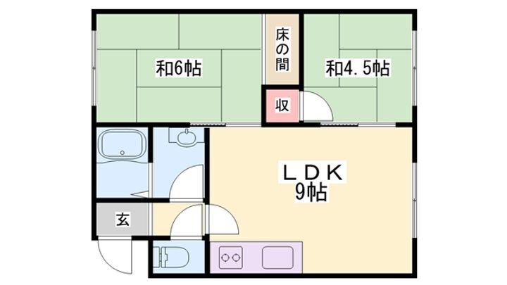 白国ハウス 2階 2LDK 賃貸物件詳細