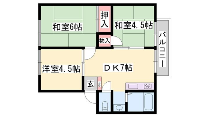シティパルＳａｉ 1階 3DK 賃貸物件詳細