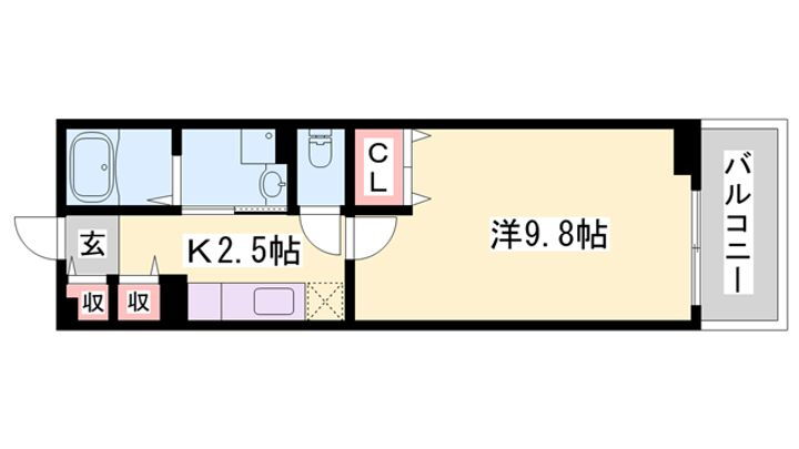 サン　クレメントＢ 2階 1K 賃貸物件詳細