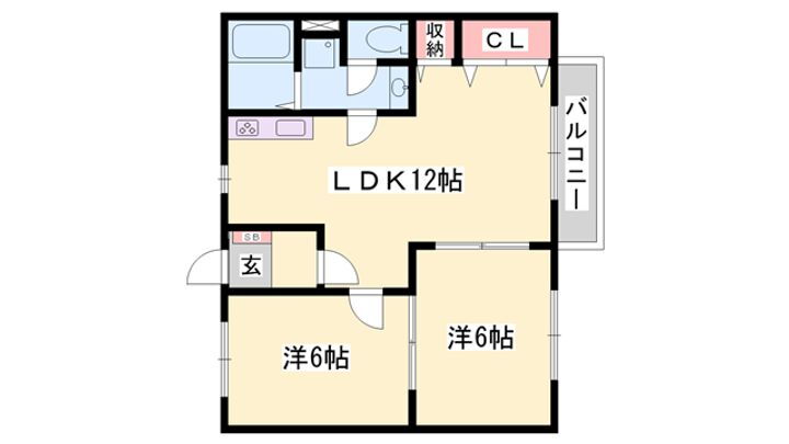 ア・ビーハウス 2階 2LDK 賃貸物件詳細
