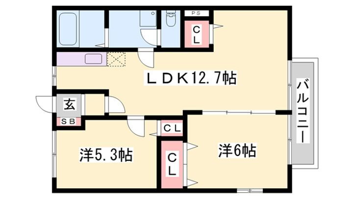 コーポ三輪 2階 2LDK 賃貸物件詳細