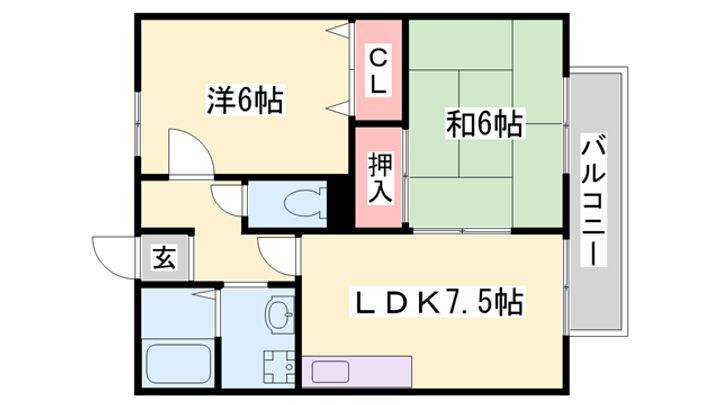 サンモリッツ山吹Ｂ 2階 2DK 賃貸物件詳細