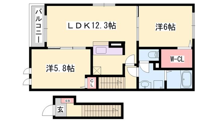 ヴァスト　ヒル 2階 2LDK 賃貸物件詳細