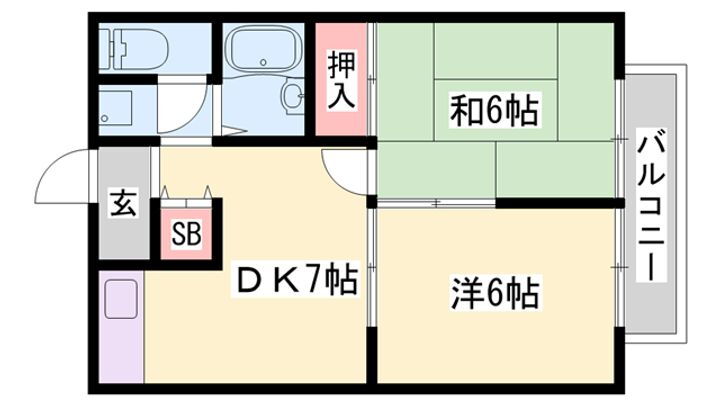 兵庫県姫路市飾磨区妻鹿 妻鹿駅 2DK アパート 賃貸物件詳細