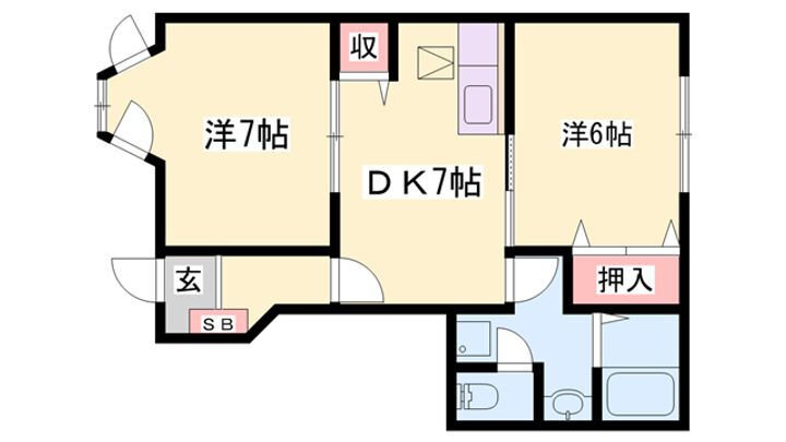 フォレスト原田 1階 2DK 賃貸物件詳細