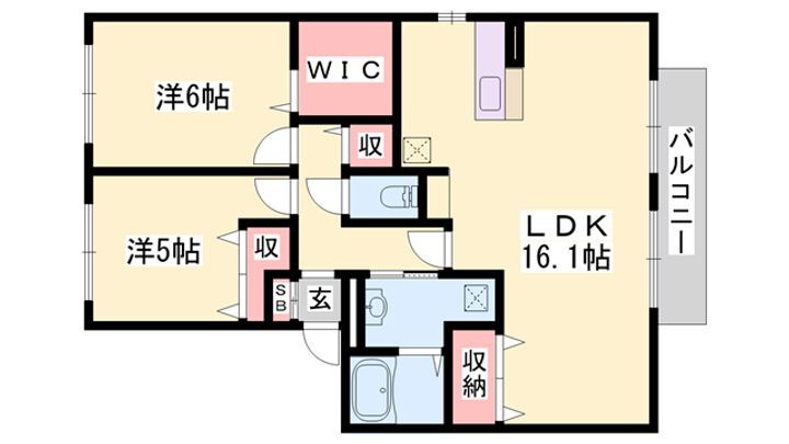 フレマリール２１　Ｂ棟 2階 2LDK 賃貸物件詳細