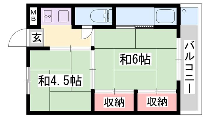 ビレッジハウス今在家 1階 2K 賃貸物件詳細
