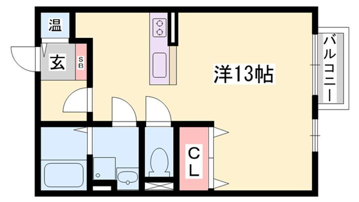 クレインウッド恵美酒　Ｂ棟 2階 ワンルーム 賃貸物件詳細