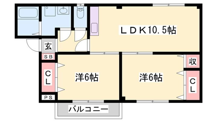 兵庫県姫路市東山 八家駅 2LDK アパート 賃貸物件詳細