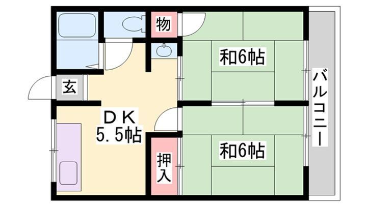 シャトードレ 1階 2DK 賃貸物件詳細