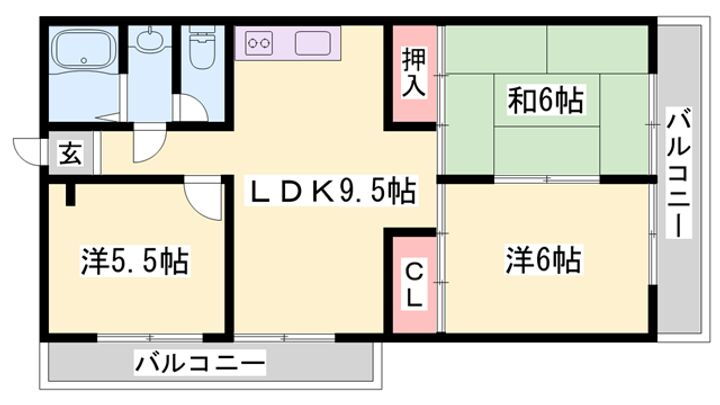ニューハイツ新在家 2階 3LDK 賃貸物件詳細