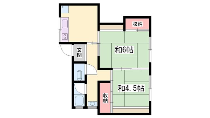 サクライビル 3階 2DK 賃貸物件詳細
