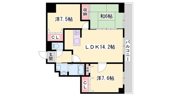 ロワイヤル栗山 7階 3LDK 賃貸物件詳細