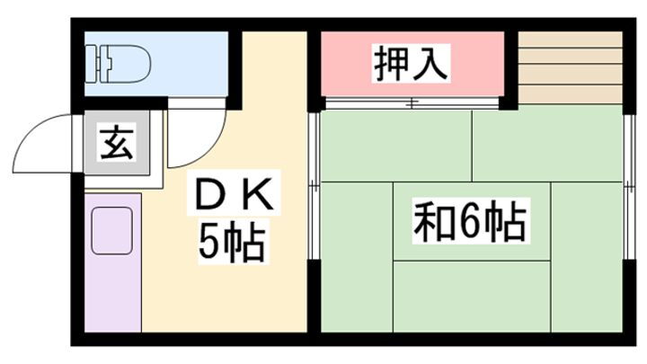 牛尾アパート 2階 1DK 賃貸物件詳細