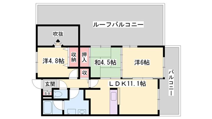 コンフォール姫路 4階 3LDK 賃貸物件詳細