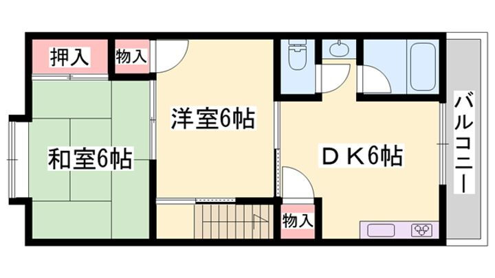ライブリー・網干 2階 2DK 賃貸物件詳細