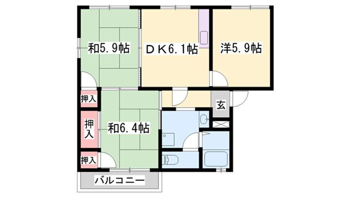 ＪＡハイツかまえ 2階 3DK 賃貸物件詳細