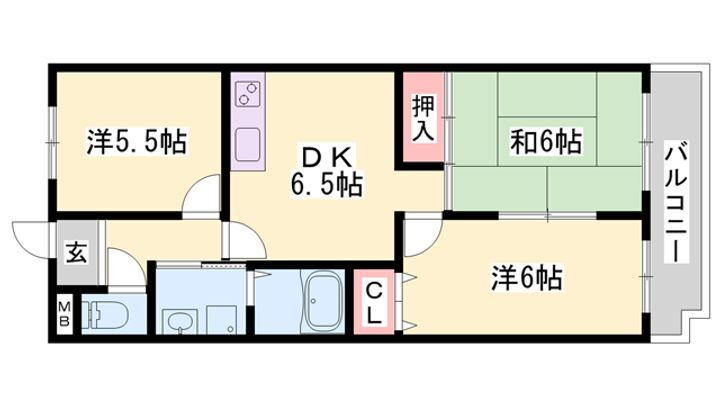 ロイヤルコーポ姫路栗山町 10階 3DK 賃貸物件詳細