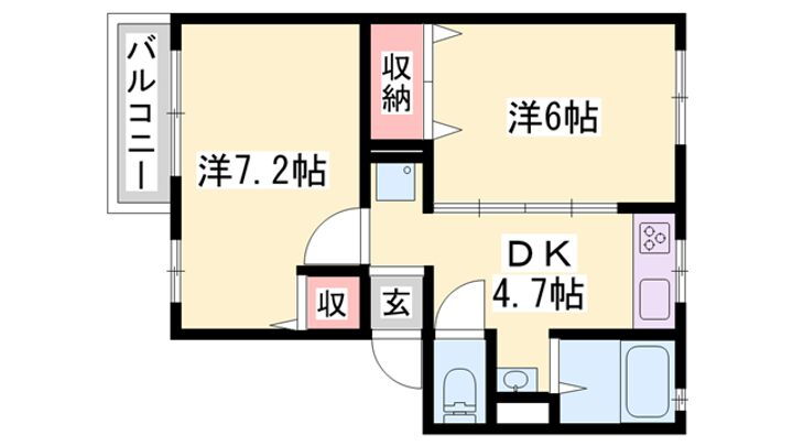 ロイヤルハイツⅠ 2階 1LDK 賃貸物件詳細