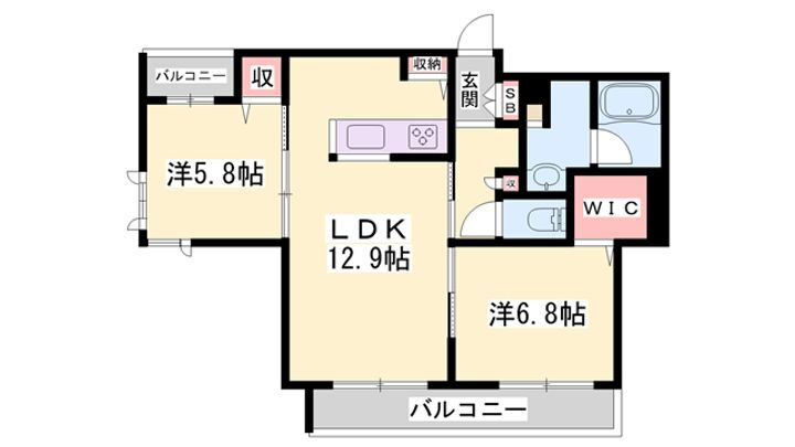 シャーメゾン　ファーイースト英賀保 3階 2LDK 賃貸物件詳細