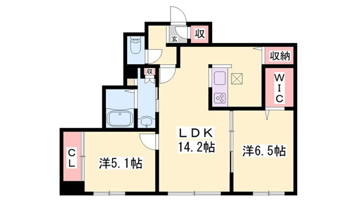 シャーメゾンＭ＆Ｍ 1階 2LDK 賃貸物件詳細