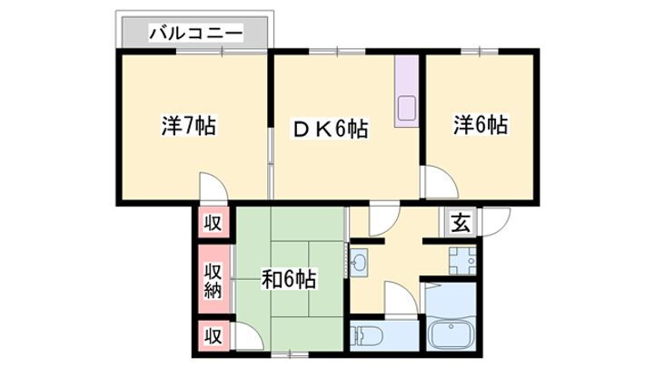 エクメーネ香呂　Ｂ棟 1階 3DK 賃貸物件詳細