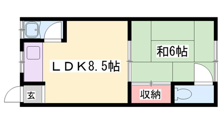 山幸ハイツ 2階 1LDK 賃貸物件詳細