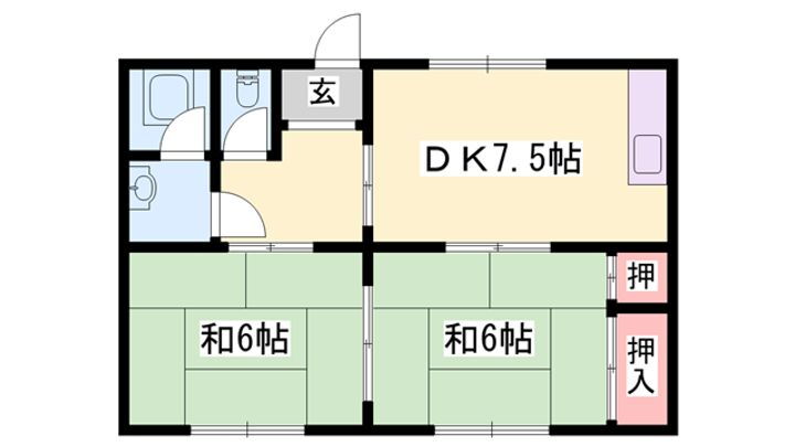 宝マンション 2階 2DK 賃貸物件詳細