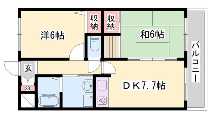 ハイツＡＳＡＨＩ 2階 2DK 賃貸物件詳細