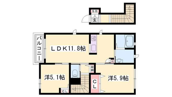 シャーメゾン荒川 2階 2LDK 賃貸物件詳細