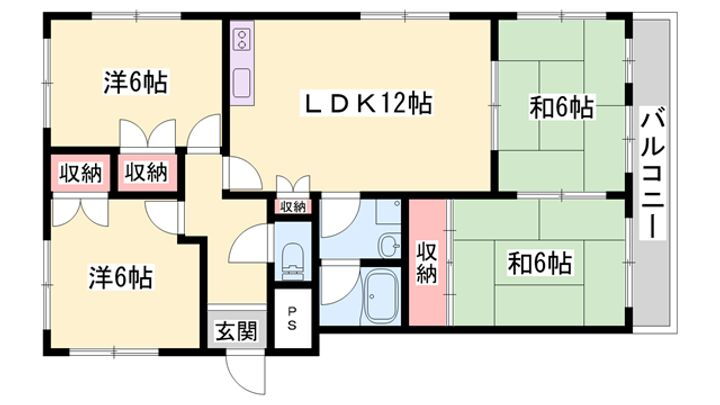 書写ハイツ 2階 4LDK 賃貸物件詳細