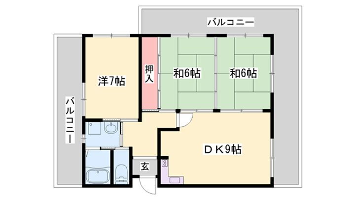 クリーンピア広畑夢前川 4階 3DK 賃貸物件詳細
